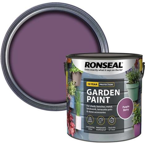 Ronseal Garden Paint Purple Berry 2.5 litre RSLGPPB25L (1/5)