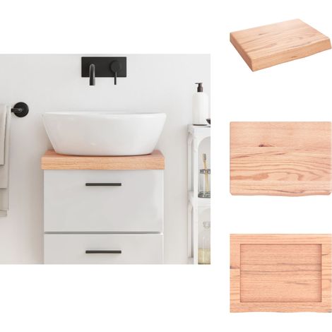 Comptoir de salle de bain marron 40x30x(2-6) cm bois traité - Comptoir Salle De Bain - Comptoir Bois - Plan De Travail Salle De Bain - Meubles Salle De Bain - Décoration Salle De Bain (1/5)