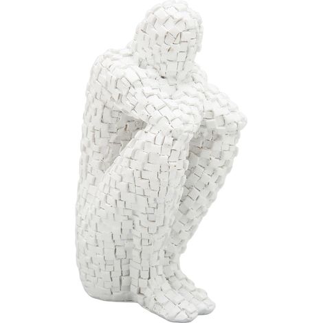 Abstrakte Mosaikskulptur aus weißem Harz, umweltfreundliche Buchstütze, Denkermotiv, Mosaikstatue für Schlafzimmer, Regal, Büro