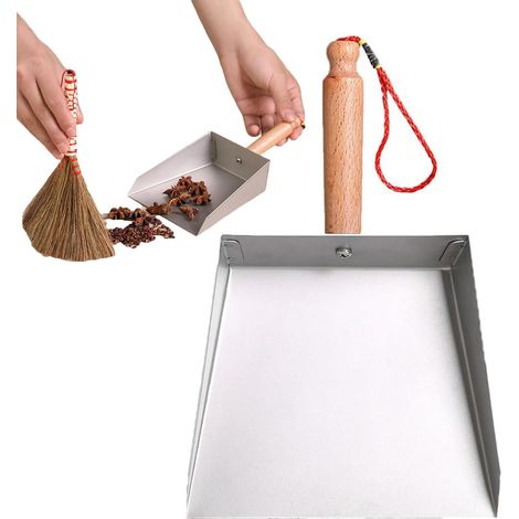 Small Dust Pan, Tiny Stainless Steel Dustpan, Portable Dustpan, Wide Sweeping Tray, Construction, Compact Size, Kitchen, Living Room, Bedroom, Garage, RV, Fireplace Cleaning Tool (1/5)