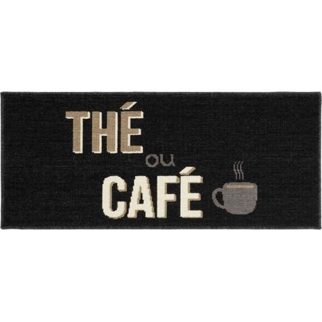 Tapis de Cuisine "Breakfast" 50x120cm Noir (1/4)