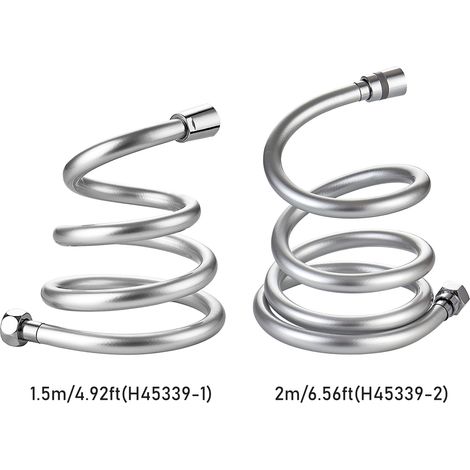 Tuyau de douche anti-torsion de 1,5 m (5 pi) avec joint étanche. Tuyau d'eau flexible et résistant aux pliures pour douches à main. (1/5)