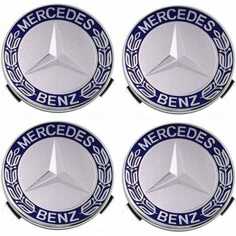 4er-Set Radnabenkappen (75 mm) für Mercedes-Benz – ABS-Kunststoff – Einfache Montage und verbesserte Optik – Blau (1/5)