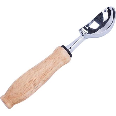 Eiskugelportionierer aus Edelstahl mit Holzgriff (1/5)