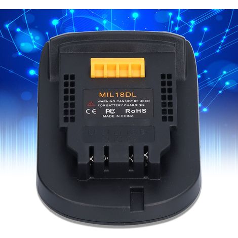 MIL18DL Akkuadapter für Milwaukee 18V Elektrowerkzeuge an Dewalt Lithium-Ionen-Werkzeuge (1/5)