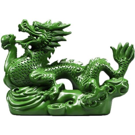 Dragon - Bois - Décoration Intérieure Bureau Maison - Feng Shui - 12 cm (1/5)