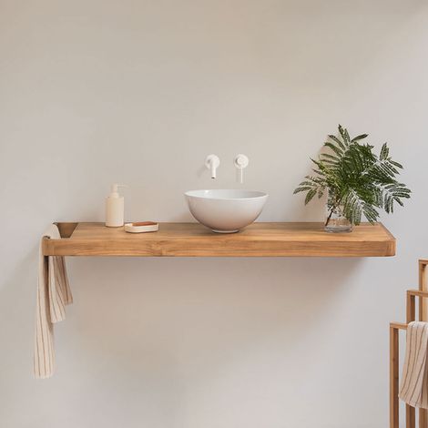 SKLUM Hängendes Badezimmermöbel-Set 130x45 cm aus Teakholz Neill                                    (1/5)