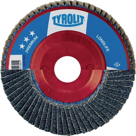 Disque à lamelles Longlife plat diamètre 125 mm grain 60 alésage 22,2 mm - TYROLIT