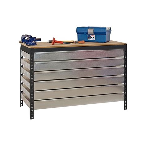 Simonrack Établi de travail antracite robuste 842x121x76 cm