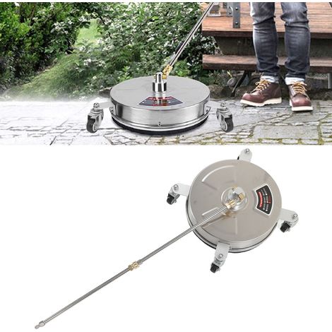 Autolaveuse de sol haute pression de 33 cm (13 pouces), en acier inoxydable, 4 roues avec rallonge, pression de 4000 psi. (1/5)