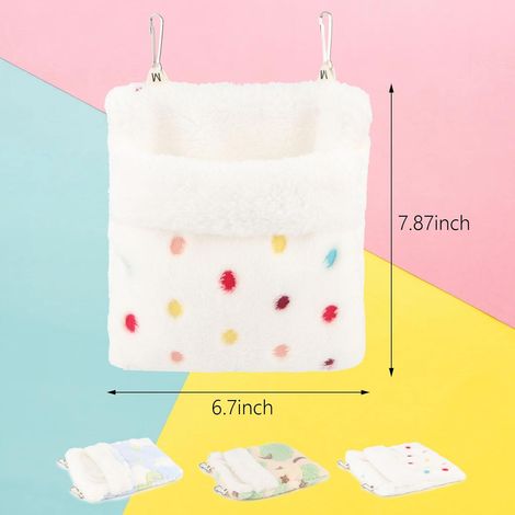 Sac de couchage pour planeur de sucre, hamac chaud pour hamsters, hamac pour petits animaux de compagnie, convient aux hamsters, rats, hérissons, écureuils et autres petits animaux (blanc) (1/5)
