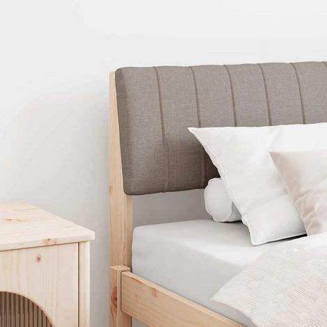 Gepolstertes Kopfteil Taupe 100 cm Massives Kiefernholz