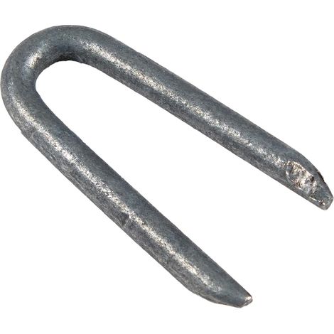 100 U-förmige Klammern – verzinkter Stahl, 27 mm – Robuste Befestigung für Zäune und Drahtgeflecht – für den Außenbereich (1/3)