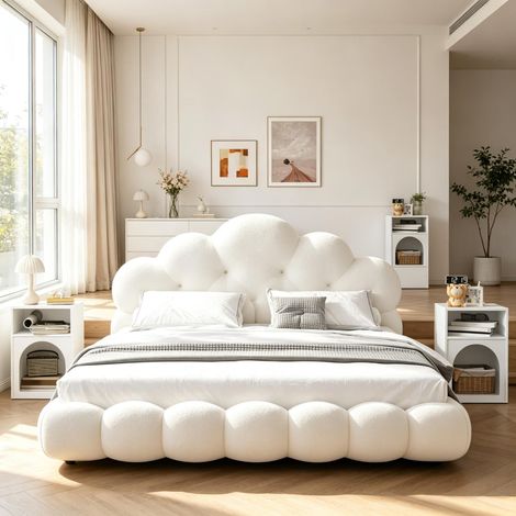 Lot, avec rangements ouverts, design incurvé, de 2 tables de chevet (1/5)