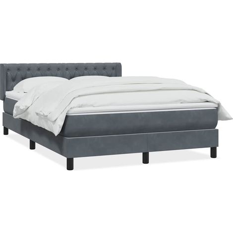 Maison Exclusive - Giroletto a Molle con Materasso Grigio Scuro 160x210 cm Velluto (1/5)