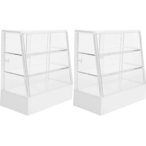 Ensemble de 2 meubles et accessoires pour maison de poupée : vitrine à gâteaux miniature et décoration. (1/5)