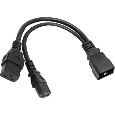 Câble d'alimentation Y Splitter IEC320 C19 + C13 vers C20, standard professionnel, pour ordinateur, moniteur HDTV (1/5)