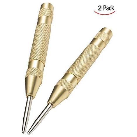 Set of 2 Automatic Center Punches for Metal or Wood (Gold) (1/5)
