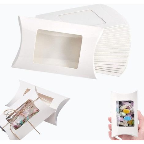 Scatole a gondola con finestra, 40 pezzi. Scatole regalo, confezioni regalo, astucci regalo. Confezionate con cura. Scatole per bomboniere, scatole per caramelle, scatole per cioccolatini. (1/5)