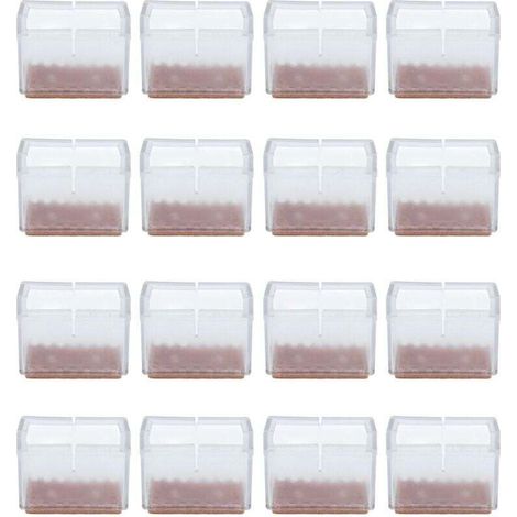 Couvre-Pieds de Chaise Carrés en Silicone 16 Pièces, épais et Antidérapants, en Silicone Souple, Réduisent Le Bruit, Adaptés aux Pieds de Chaise et de Table dans la Vie Quotidienne (1/4)