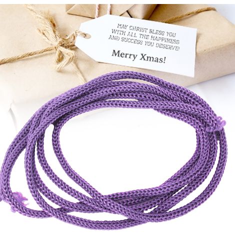 Corde en polypropylène coloré de 3 mm, 500 g, idéale pour la confection de bijoux, la suspension de broches pour boîtes cadeaux ou le serrage de sacs non tissés, 270 m/pièce.