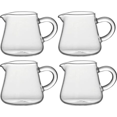 Lot de 4 mini pichets à crème en verre avec poignée, 60 ml (2 oz) - (1/5)