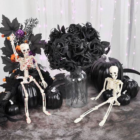 Crâne d'Halloween Roses, accessoires d'horreur d'araignée d'Halloween, décorations d'Halloween à découper - noir-5 bifurquer (1/4)