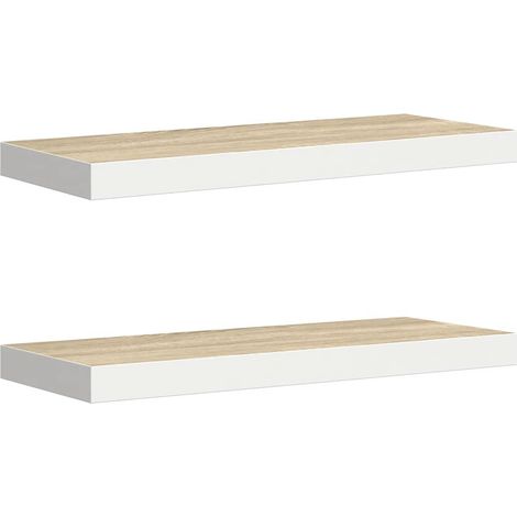 Maison Exclusive - Schweberegale 2 Stk. Eichen-Optik und Weiß 60x