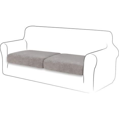 Housse de Coussin Velours Coussin de canapé Housse de Protection pour Meubles Housse de siège de canapé pour canapé Housse de Coussin Velours 2 tranches pour Chaise (Gris Clair) (1/5)