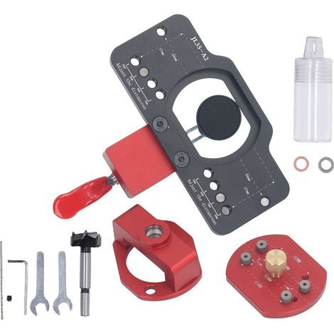 35mm Hinge Drilling Template, Drilling Guide, Aluminum Alloy, for Doors and Cabinets (1/5)