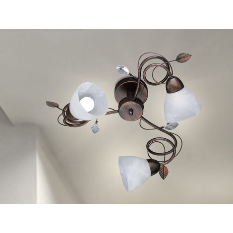 Rustikale Deckenleuchte 3xE14 Traditio Rust White Glass Cups Ø61 cm Trio Lighting (1/5)
