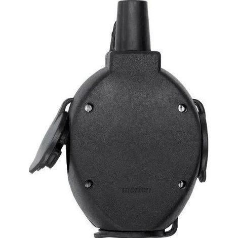 Merten Acoplador Schuko Triple Negro 16A 250V IP44