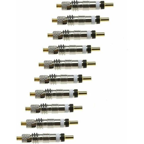 10 noyaux de valve de vélo noyaux de valve de vélo avec noyaux de valve de remplacement en laiton à motif droit pour vélos et voitures (1/5)