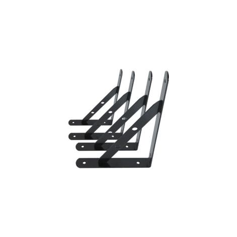 Equerres Etageres Murale, 4 Packs Supports Équerre D'étagère Fixation,Cadre Flottant de Supports Triangulaires de 90 Degrés en Métal Charge Lourde, Noir 13Treize,TRIMEC (1/3)