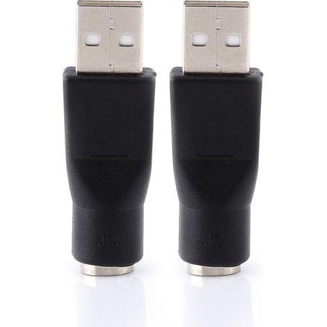 2 adaptateurs USB 2.0 mâle vers PS/2 femelle pour clavier et souris d'ordinateur PC (1/5)