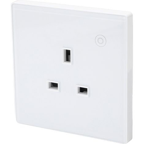 Prise intelligente murale en ABS avec minuterie, télécommande sans fil, 16 A, prise britannique, 95-245 V CA, Wi-Fi (1/5)