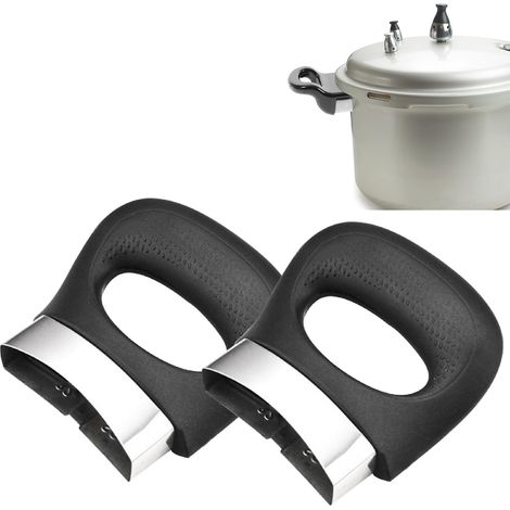 Lot de 2 poignées de casserole antibrûlure pour cuisinières latérales et cuisinières de rechange pour ustensiles de cuisine en bakélite démontables à un trou unique ergonomique court et facile à (1/5)