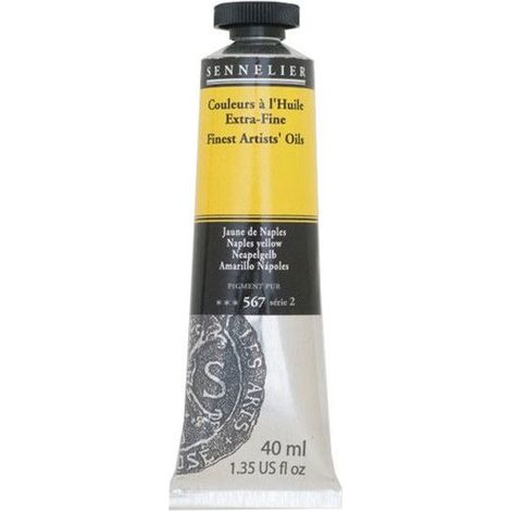 Couleurs à l'huile - Sennelier - Jaune de Naples - 40ml - Pigments naturels - Finition satinée
