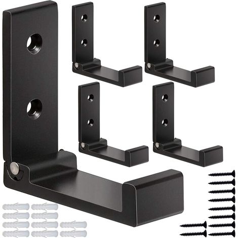 Klappbare Kleiderhaken, 5-teiliges Wandmontage-Set, robuste Aluminiumlegierung, Kopfhörerhalter, rostfrei, Wandmontage mit Schrauben (1/5)
