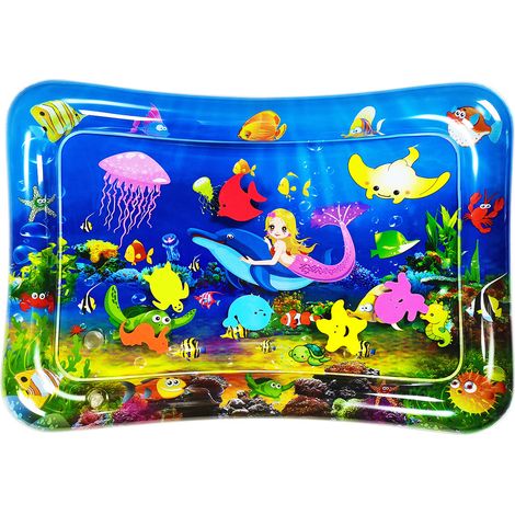 Tapis d'eau bébé, jouets d'éveil 3 6 9 mois, matelas aquatique gonflable, anti-fuite sécurisé, jeu sensoriel pour développement précoce du nourrisson (1/5)