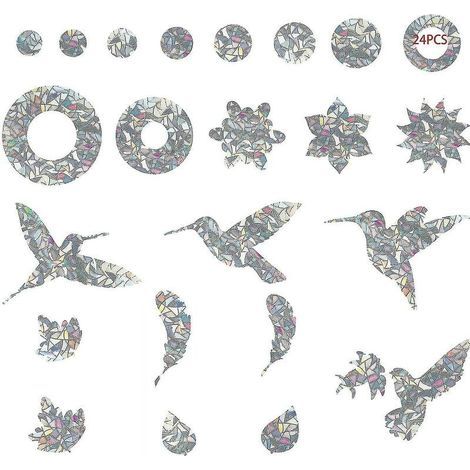 Autocollant Oiseau Oiseaux Collision Anti-Collision Autocollants De Fenêtre Protection De Porte en Verre Silhouett Sticker Vitre Anti-Collision pour Éviter Les Personnes Et Les Oiseaux 24 Pièces (1/5)