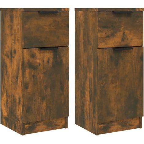 Maison La Vie - 2 pcs Buffet Moderne - Meuble de rangement - Chêne fumé 30x30x70 cm Bois d'ingénierie bu96 (1/5)