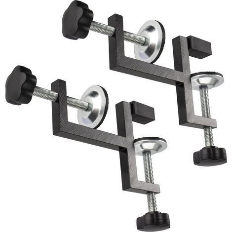 Juego de 2 abrazaderas en Y para fijación en madera, prensas de mesa para el hogar, aluminio y acero al carbono, soldadura robusta, corte, perforación y fijación (1/4)