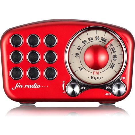Enceinte Bluetooth (rouge), enceinte sans fil, caisson de basses, radio (1/2)