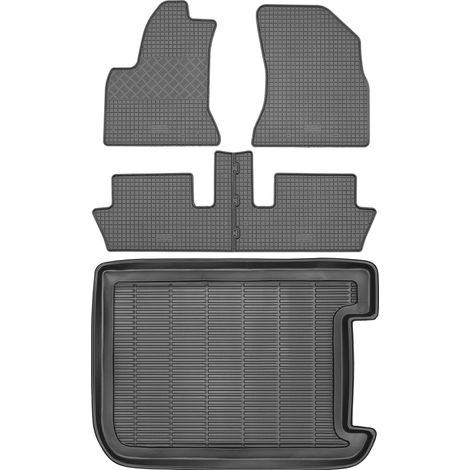 Juego de alfombrillas de goma para Citroën C4 Picasso I Minivan (2006-2013) + alfombrilla para el maletero. (1/5)