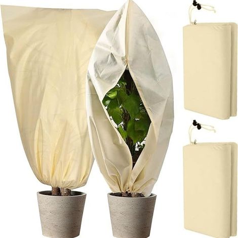 Housse de protection antigel non tissée pour plantes, sac antigel pour arbres en hiver, couverture de protection contre le froid en automne et en hiver pour les plantes, disponible en plusieurs taille (1/5)