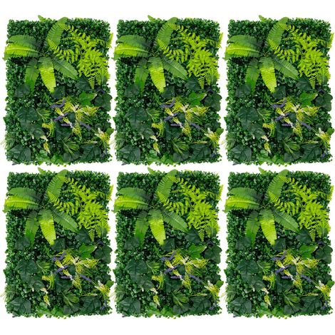 Panneaux Muraux en Herbe Artificielle, Design Monté au Mur, Utilisation Intérieure/Extérieure, vert (1/2)