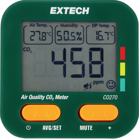 Extech Appareil de mesure de la qualité de l'air température, humidité de l'air, CO2, point de condensation