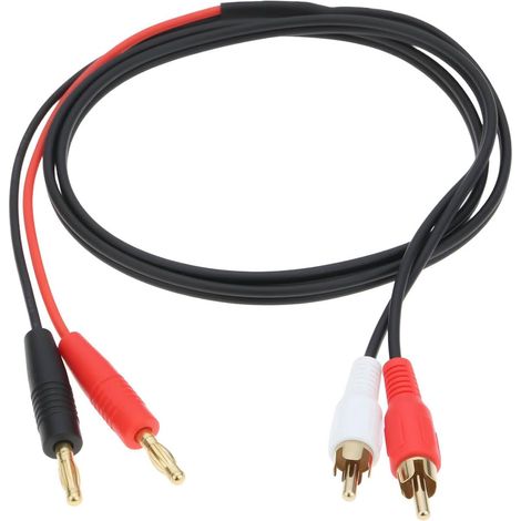 Store Câble Audio avec Deux Prises RCA Et Deux Fiches Bananes HQ de 4 Mm pour Prise Audio Et Générateur de Signal (1/5)