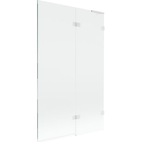 Mexen Lunar L mampara de bañera de 2 paneles, derecha 110 x 150 cm, transparente, blanco - 897L-110-100-20-00-P (1/5)